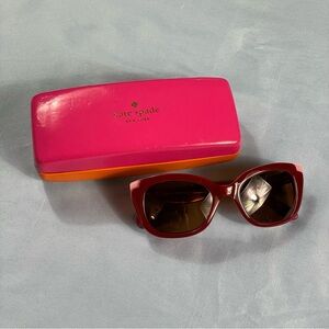 Kate Spade Red and Pink CLARETTA Sunglasses with Case